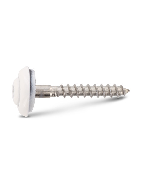 Parafuso para telhas cabeça fresada de panela TORX T20 Aço inoxidável A2 RAL9010 branco puro 4,5X60 Arruela