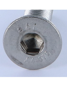 Parafuso de metais cabeça fresada hexagonal oca FHC chave de 8 M12X25 rosca total Aço inoxidável A4 2