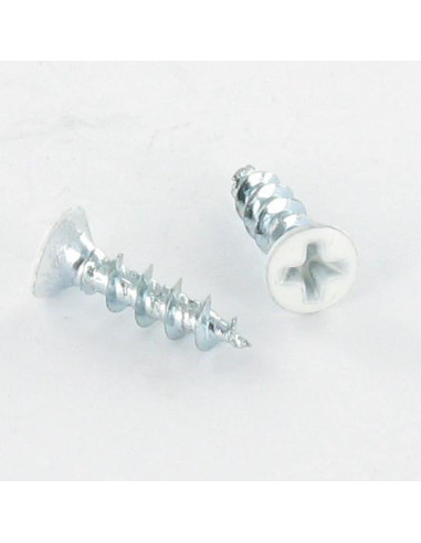 Parafuso de madeira aglomerado cabeça fresada de panela phillips 4,3X25 Aço zinco branco RAL9016 branco de