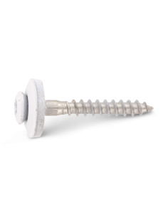 Parafuso para telhas cabeça fresada de panela TORX T20 Aço inoxidável A2 RAL9010 branco puro 4,5X45 Arruela 2