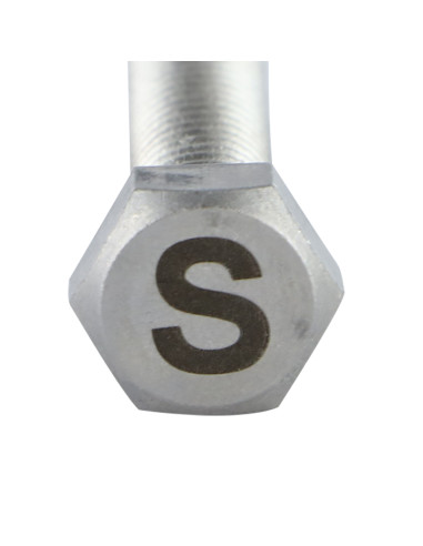Parafuso de metais cabeça hexagonal 8X35 Aço inoxidável A4 com gravação de letras "S"