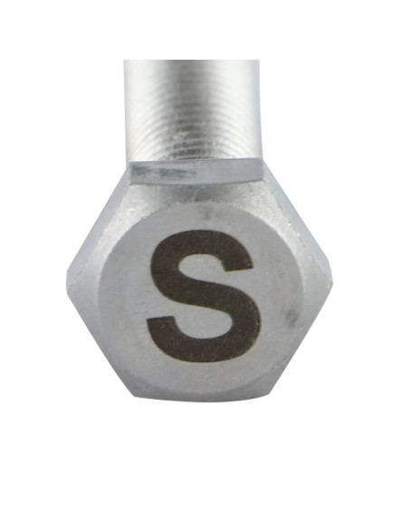 Parafuso de metais cabeça hexagonal 8X35 Aço inoxidável A4 com gravação de letras "S"