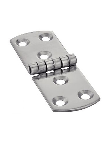 Dobradiça Tipo E 6 orifícios Aço inoxidável A2 85X30