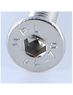 Parafuso de metais cabeça fresada hexagonal oca FHC chave de 3 M5X45 rosca total Aço inoxidável A4 2
