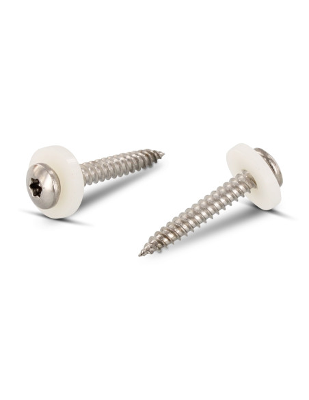 Parafuso de chapa cabeça cilíndrica TORX T15 + Rondela Nylon 3,9X16 Aço inoxidável A2 natural