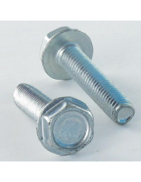 Parafuso autorroscante cabeça hexagonal flange com gola liso M4X6 Aço zinco branco