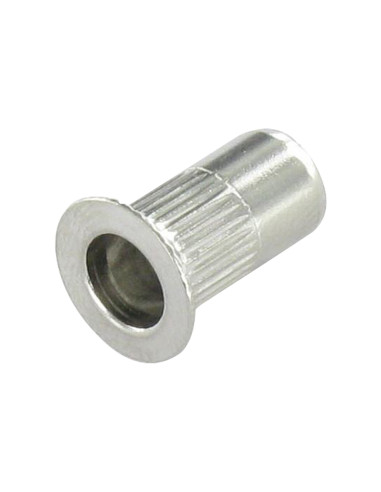 Porca rebite cabeça fresada dentado M6X16 INFC 45 Aço inoxidável A2
