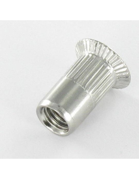 Porca rebite cabeça fresada dentado M6X16 INFC 45 Aço inoxidável A2