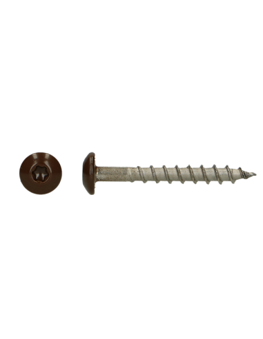 PARAFUSO dobradiça 4,5X35 TORX T20 Aço inoxidável A4 RAL8028 castanho terra