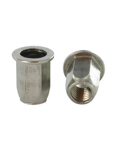Porca rebite Aço inoxidável cabeça plana hexagonal M8X18 ENTRADA 30