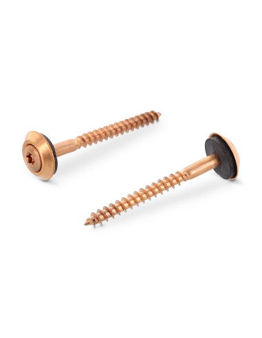 Parafuso para telhas cabeça fresada de panela TORX T20 Aço inoxidável A2 cobre 4,5X55 Arruela estanque com junta de