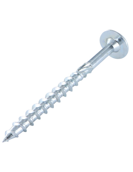 Parafuso de madeira aglomerado cabeça disco TORX T40 10X180 Aço zinco branco