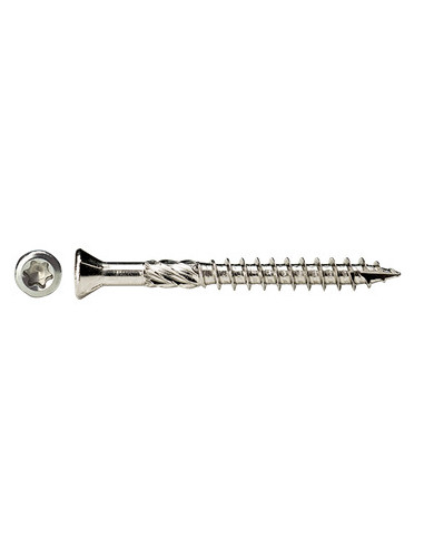 Balde de 400 Parafuso de terraço pico cut 5X60 Aço inoxidável A2 cabeça fresada TORX T25 cut ponto antifenda tipo