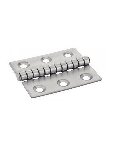 Dobradiça Tipo sulcada 6 orifícios Aço inoxidável A2 50X60