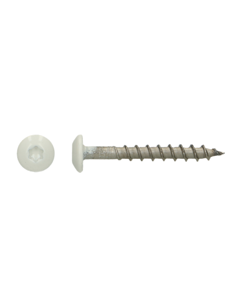PARAFUSO dobradiça 4,5X35 TORX T20 Aço inoxidável A4 RAL9010 branco puro