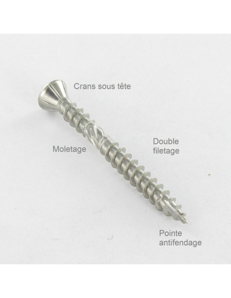 Parafuso de terraço pico cut rosca dupla cabeça fresada TORX T25 5X60 cut ponto antifenda tipo 17 Aço inoxidável
