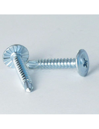 Autoperfurante cabeça redonda larga phillips dentado 4,2 x 25 Aço zinco branco