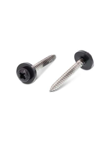 Parafuso de chapa cabeça cilíndrica Pozi PZ6 + Rondela Nylon 3,9 x 19 Aço inoxidável A2 RAL7016 cinzento antracite