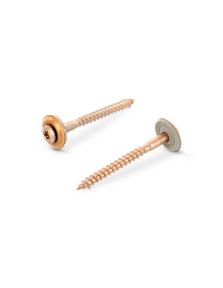 Parafuso para telhas cabeça fresada de panela TORX T20 Aço inoxidável A2 cobre 4,5X65 Arruela estanque com junta de