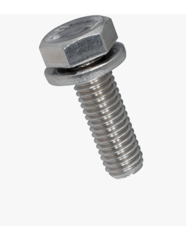 Parafuso de metais cabeça hexagonal rosca total com RD IMP M5X16 Aço inoxidável A2