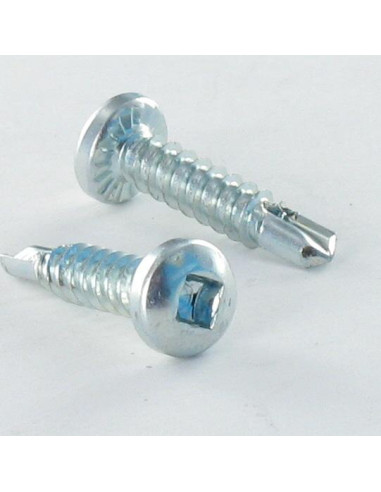 Autoperfurante cabeça cilíndrica Parafuso com Cabeça com Fenda quadrada 2 4,8X19 Aço zinco branco com 1 Ponteira