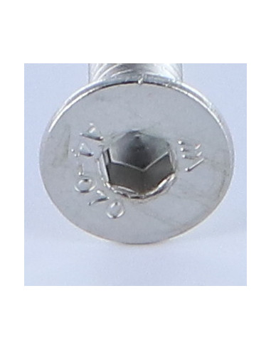 Parafuso de metais cabeça fresada hexagonal oca FHC chave de 5 M8X100 rosca total Aço inoxidável A4
