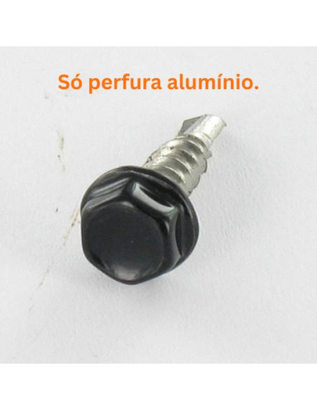 Autoperfurante cabeça hexagonal 6,3X40 Aço inoxidável A2 RAL9005 preto escuro