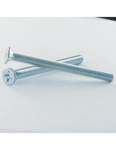Parafuso de metais cabeça fresada Phillips 2 M5X10 Aço zinco branco