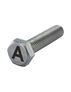 Parafuso de metais cabeça hexagonal 8X35 Aço inoxidável A4 com gravação de letras "TEM"