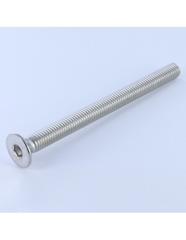 Parafuso de metais cabeça fresada hexagonal oca FHC chave de 4 M6X100 rosca total Aço inoxidável A4