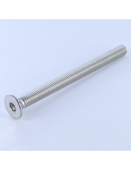 Parafuso de metais cabeça fresada hexagonal oca FHC chave de 4 M6X100 rosca total Aço inoxidável A4