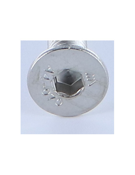 Parafuso de metais cabeça fresada hexagonal oca FHC chave de 4 M6X100 rosca total Aço inoxidável A4