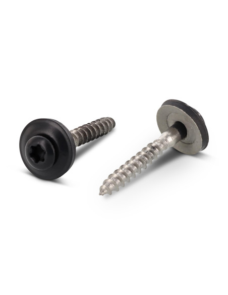 Parafuso para telhas cabeça fresada de panela TORX T20 Aço inoxidável A2 RAL7016 cinzento antracite 4,5X120RD.EPDM