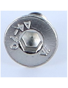Parafuso de metais cabeça fresada hexagonal oca FHC chave de 4 M6X8 rosca total Aço inoxidável A4 2