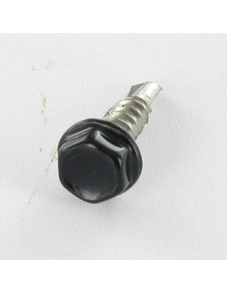 Autoperfurante cabeça hexagonal 4,2 x 16 Aço inoxidável A2 lacado de preto RAL9005 preto escuro