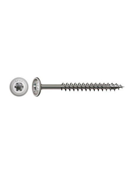Spax Parafuso estrutural cabeça de disco Aço inoxidável A2 8X80 rosca total TORX T40