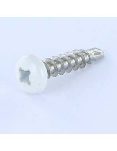 Autoperfurante cabeça cilíndrica Pozi FIO AGLO 5X22 Aço inoxidável A2 RAL9010 branco puro