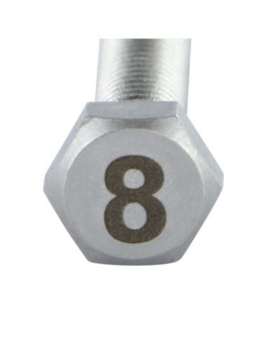 Parafuso de metais cabeça hexagonal 8X35 Aço inoxidável A4 Gravação FIGURA 8