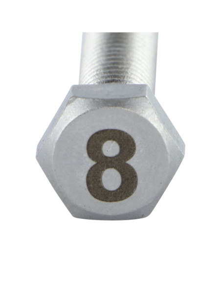 Parafuso de metais cabeça hexagonal 8X35 Aço inoxidável A4 Gravação FIGURA 8