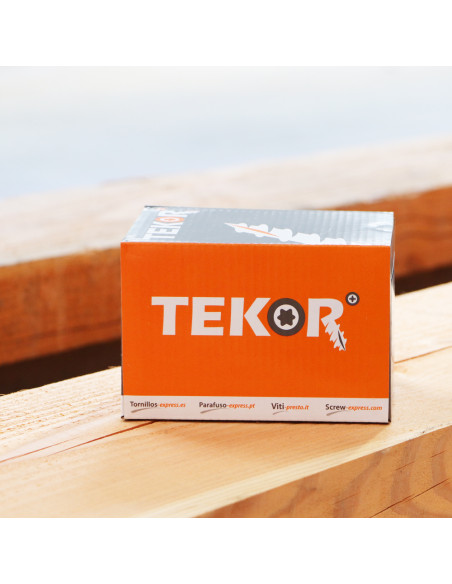 Parafusos de madeira e aglomerado TEKOR Aço inoxidável A2 cabeça fresada dentado TORX T20 4X25 roscado sobre 18 cut