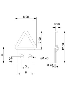 Suporte triangular para quadros 6MM Aço bruto - Parafuso Express 2