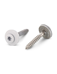 Parafuso para telhas cabeça fresada de panela TORX T20 Aço inoxidável A2 RAL9010 branco puro 4,5X120RD.EPDM