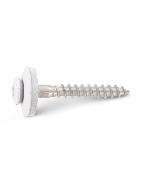 Parafuso para telhas cabeça fresada de panela TORX T20 Aço inoxidável A2 RAL9010 branco puro 4,5X120RD.EPDM