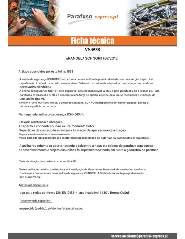Rondela SCHNORR M5 Aço bruto Tipo S 414500 - Parafuso Express