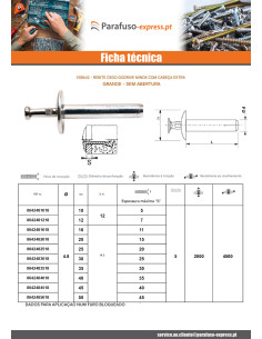 Rebite Cego GODRIVE MINOX cabeça extra larga cego 4,8X35 2