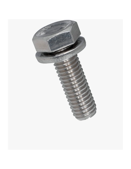 Parafuso de metais cabeça hexagonal rosca total com RD IMP M5X12 Aço inoxidável A2