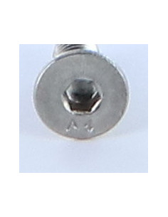Parafuso de metais cabeça fresada hexagonal oca FHC chave de 2.5 M4X6 rosca total Aço inoxidável A4 2