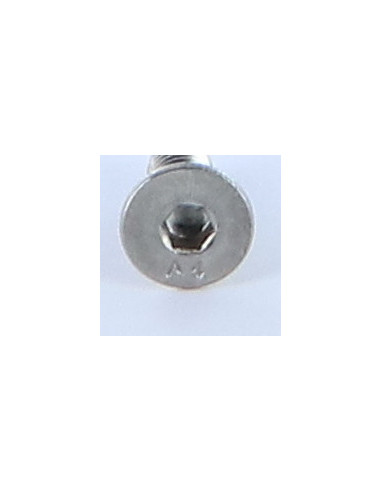 Parafuso de metais cabeça fresada hexagonal oca FHC chave de 2.5 M4X6 rosca total Aço inoxidável A4