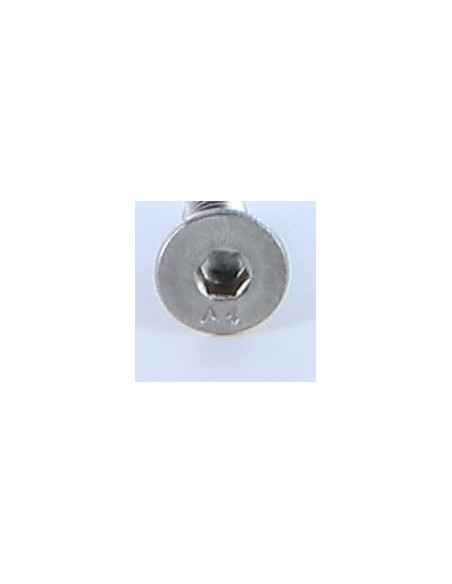 Parafuso de metais cabeça fresada hexagonal oca FHC chave de 2.5 M4X6 rosca total Aço inoxidável A4
