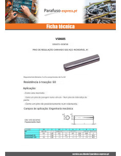 Cavilha ranhurada de ajuste G02 Aço inoxidável A1 8X45 2